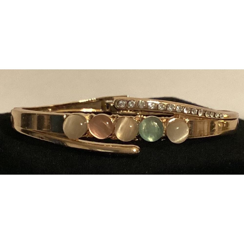 2740 NWOT Rose Gold Bracelet Bangle Various Colors With Cubic Zirconia Crystals
